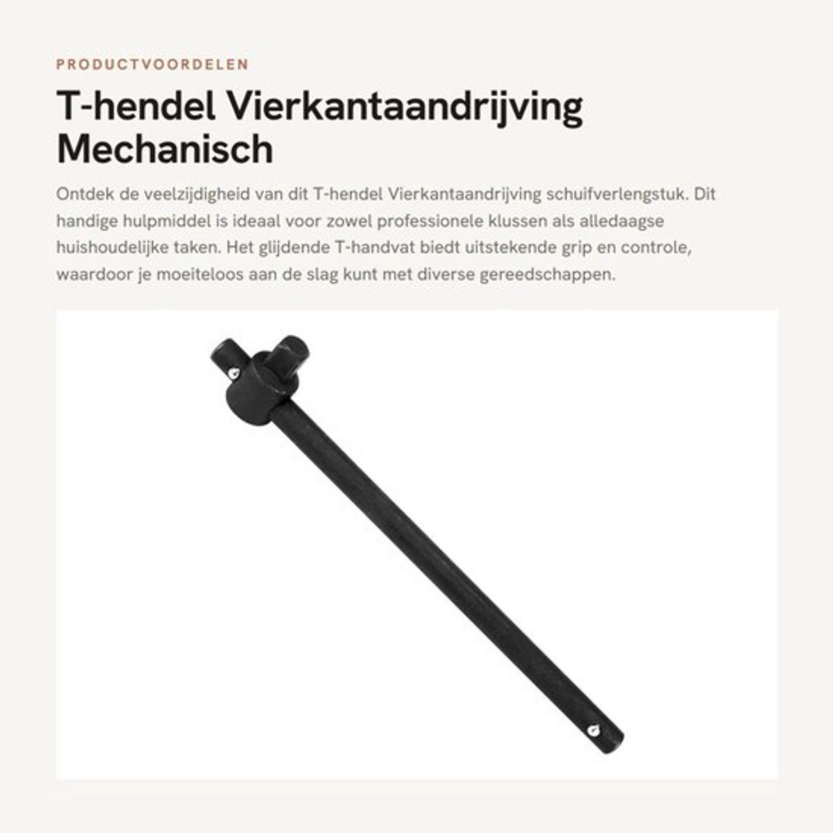 Dopsleutel T-handgreep - Vierkantaandrijving - Hoogwaardig Staal - Slijtvast - Duurzaam - Efficiënte Aandrijving - Sleutel