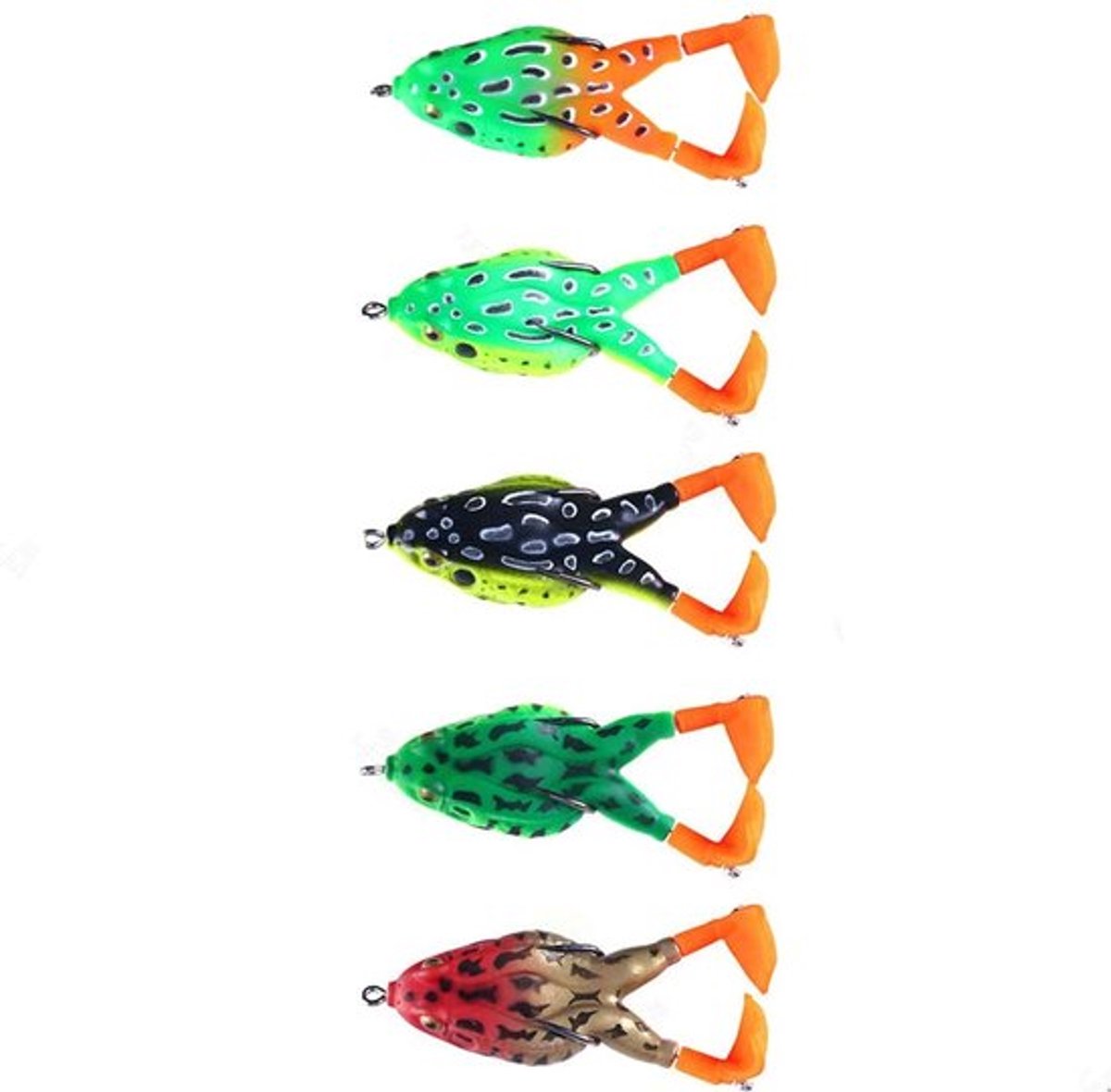 5 Stuks Kikker Kunstaas - Levensechte Crankbait voor Snoek en Baars