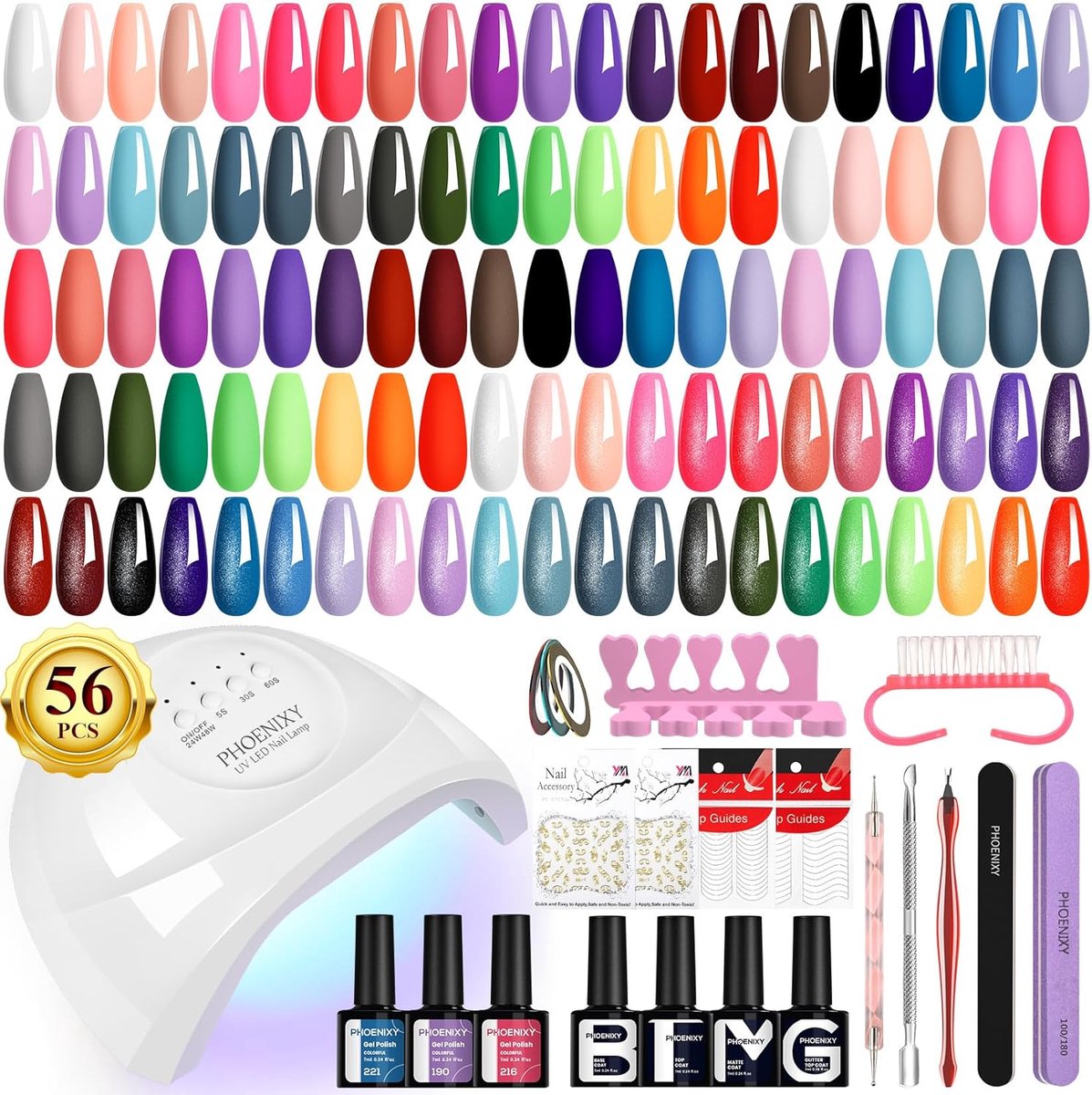 SnelShoppen - Gel Nagellak Set met UV Lamp - 24 Kleuren, Sneldrogend, Professioneel, Perfect voor Thuis of Salon, Langdurige Glans, Ideaal voor Feestj