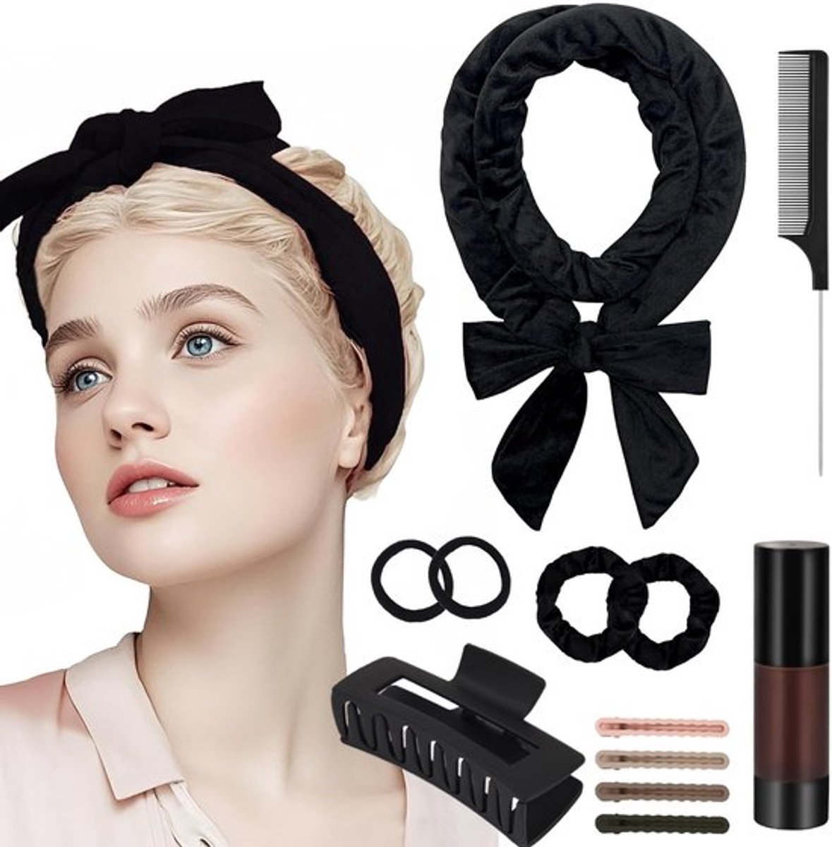 Hitteloze krulspelden - Hoofdband om 's nachts te slapen - Comfortabel en veilig - Krullen zonder hitte - Ideaal voor haarstyling - Gesch...