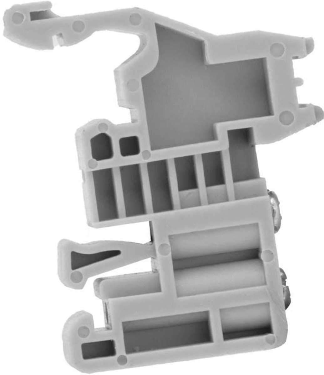 35 Mm DIN-rail Klemmenblok - Eindstopper - Eenvoudige installatie - Grijze kunststof - Schroefvast type - Duurzaam materiaal - Geschikt v...