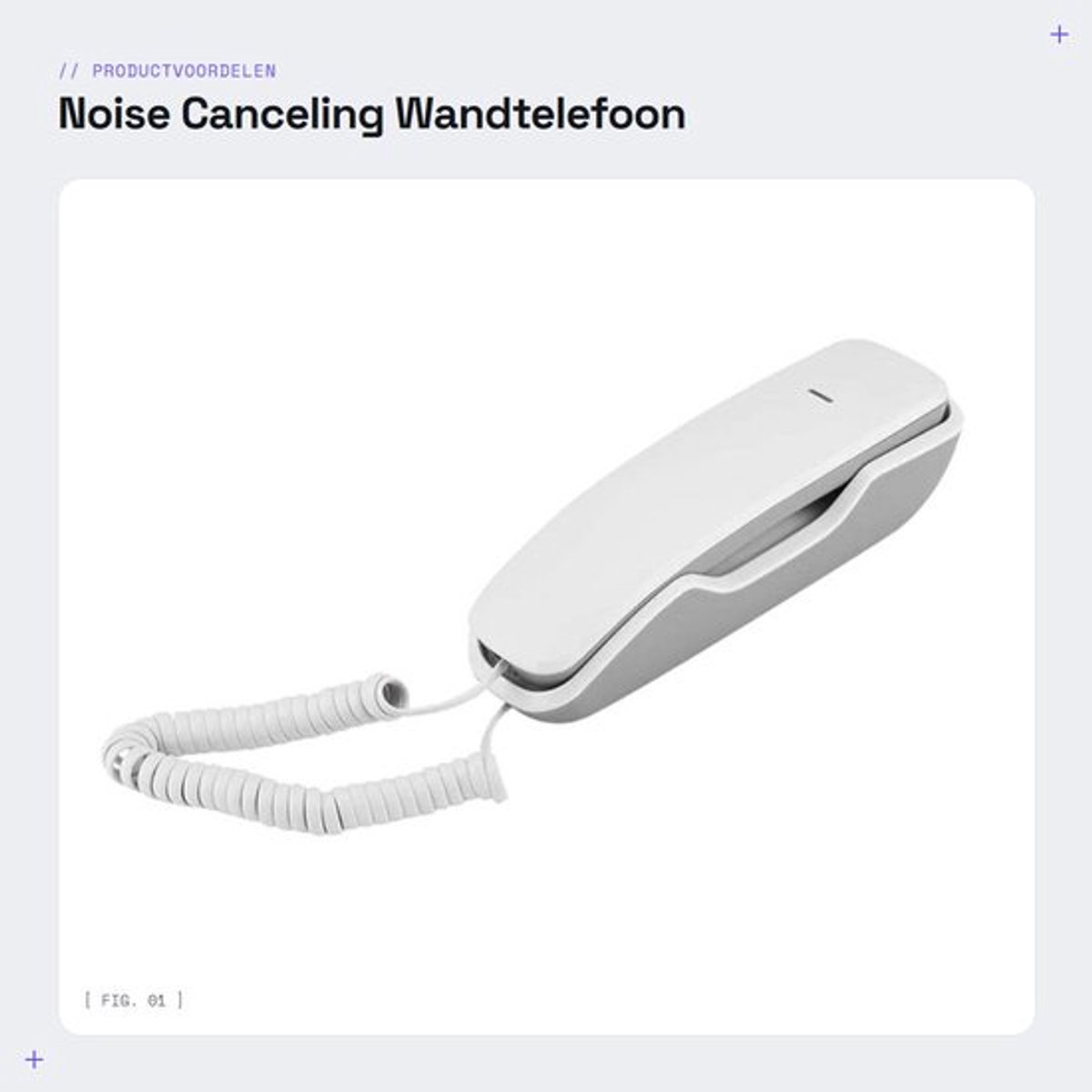 Wandtelefoon Noise Cancelling - Wandgemonteerde Telefoon - Vaste Telefoon - Dempingsfunctie - Herhaling met Eén Knop - Afmetingen 20 x 7,2 x 6,2 cm - Muurtelefoon