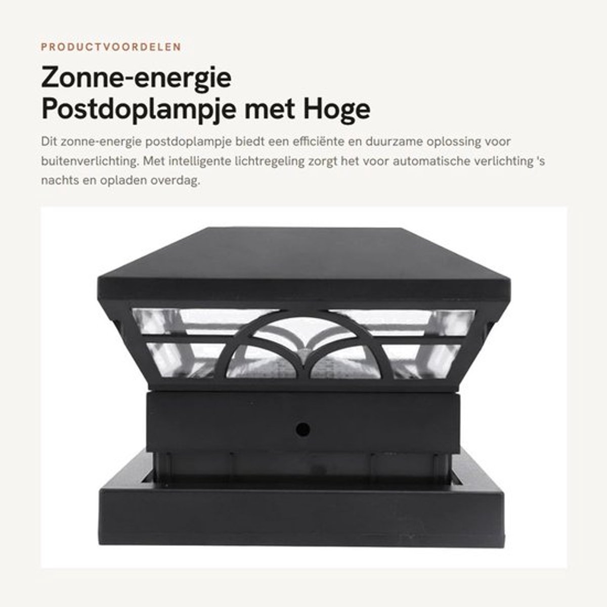 Zonnepostdoplampje Hoge Helderheid - Tuinverlichting - Solar Tuinlamp - Intelligente Besturing - Veilig en Langdurig - Eenvoudige Installatie