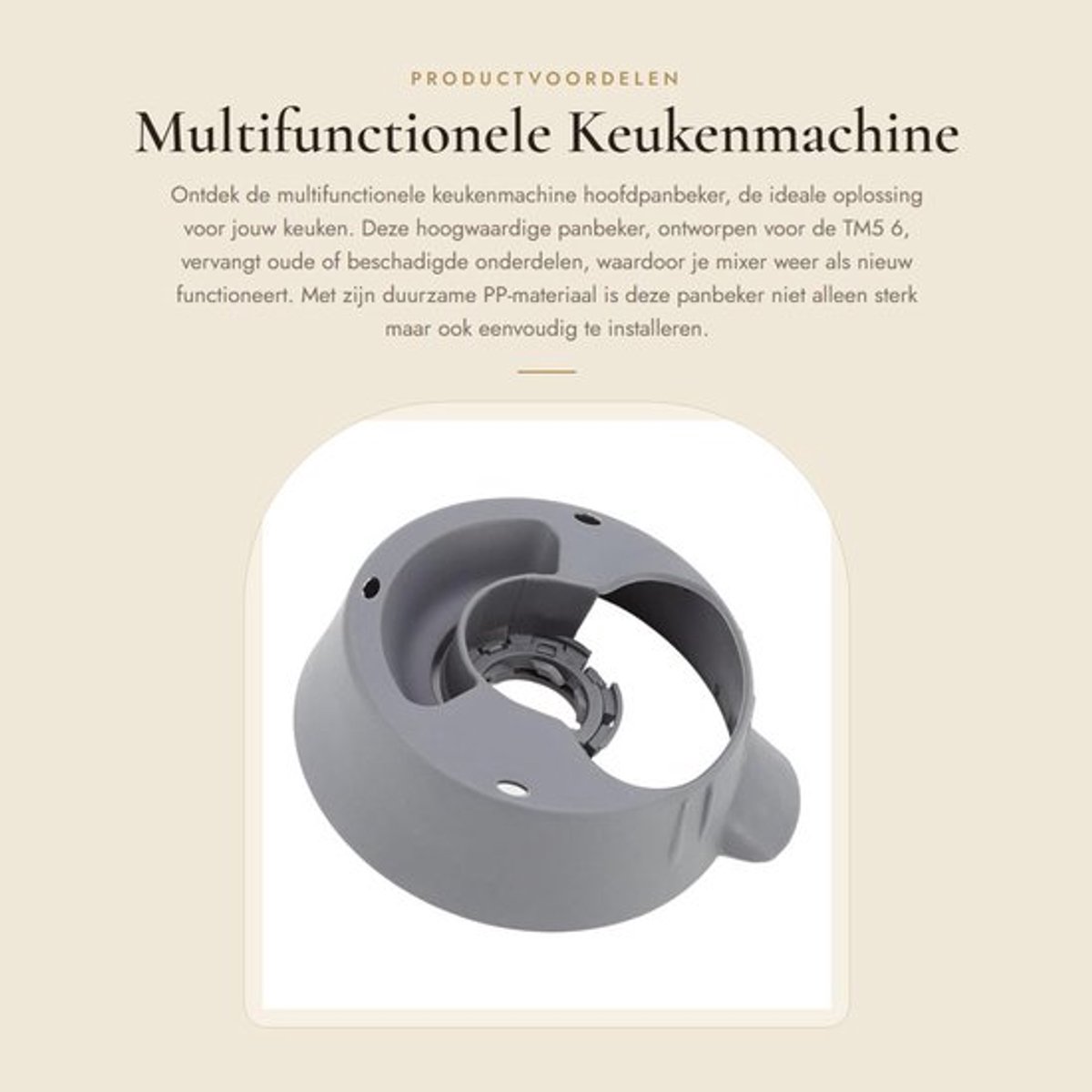 Keukenmachine Basis Vervangt oude onderdelen PP-materiaal Duurzaam Vaatwasmachinebestendig Geschikt voor Thermomix TM5 6 Mixbeker