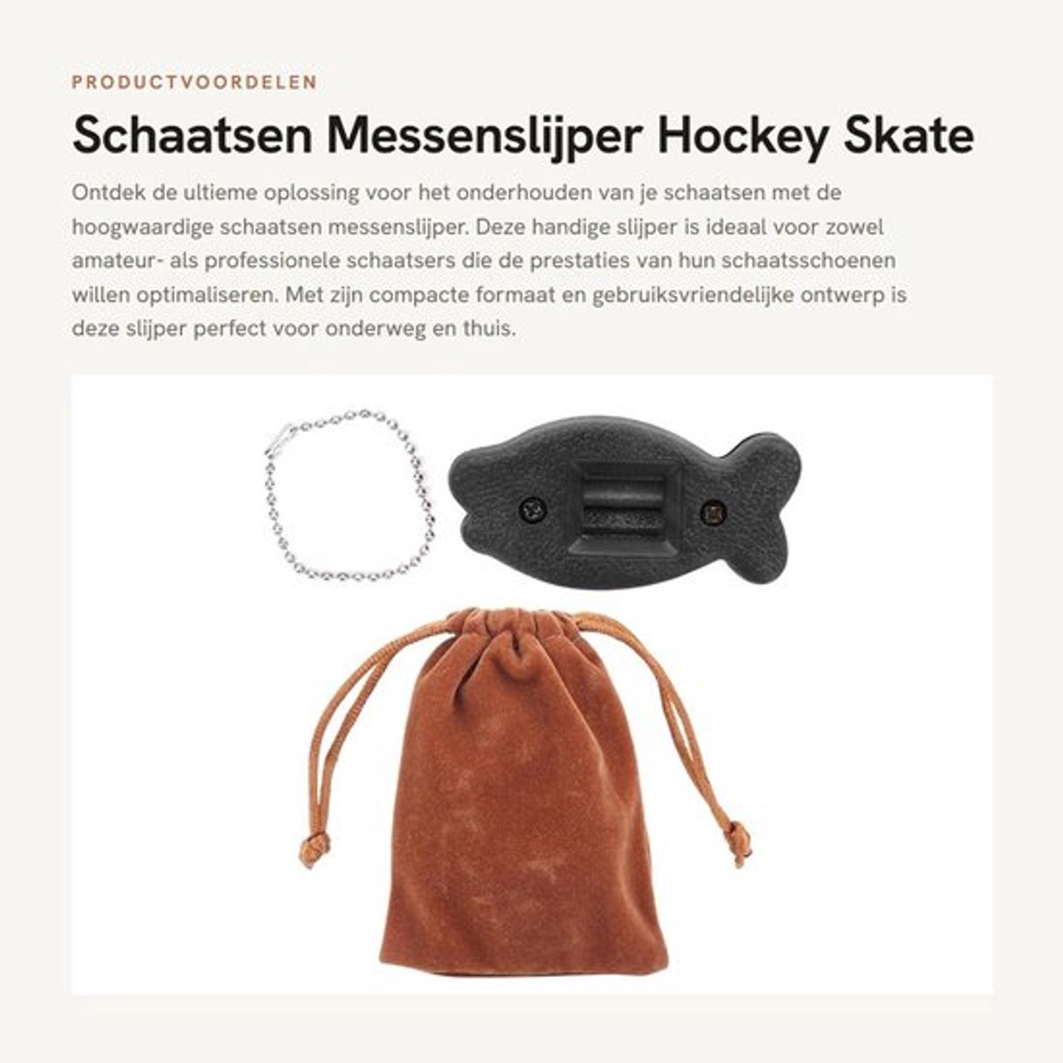 Messenslijper - Schaatsen Slijpen - Onderhoudstool - Diamant + Kunststof - Compact 7.5x3.5x2.5cm - Inclusief Opbergtas - Schaatsenslijper