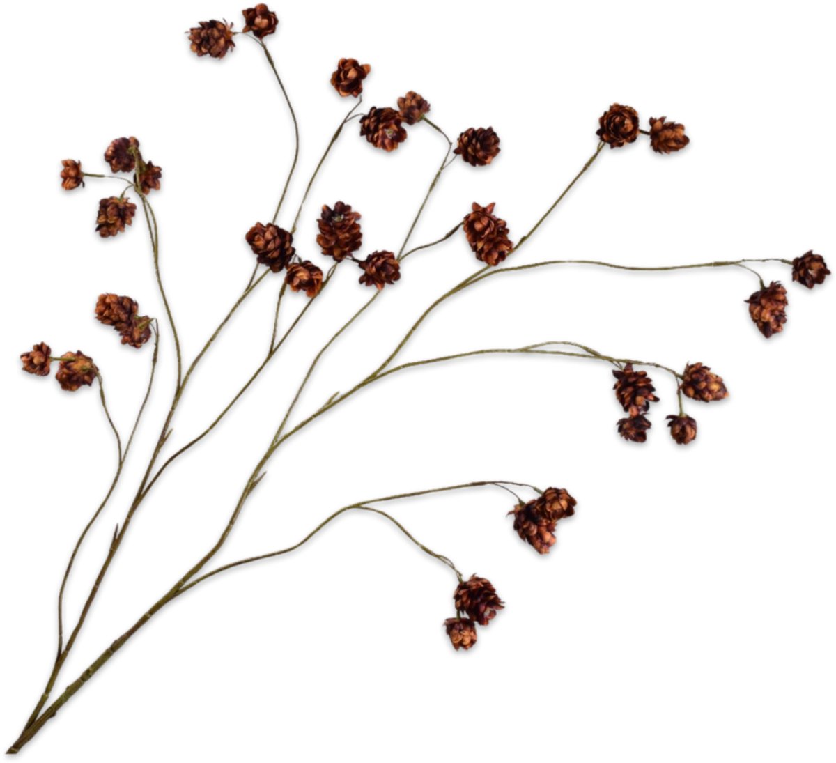 Silk-ka Kunstbloem-Zijden Bloem Hop Tak Bruin-Bordeau 109 cm