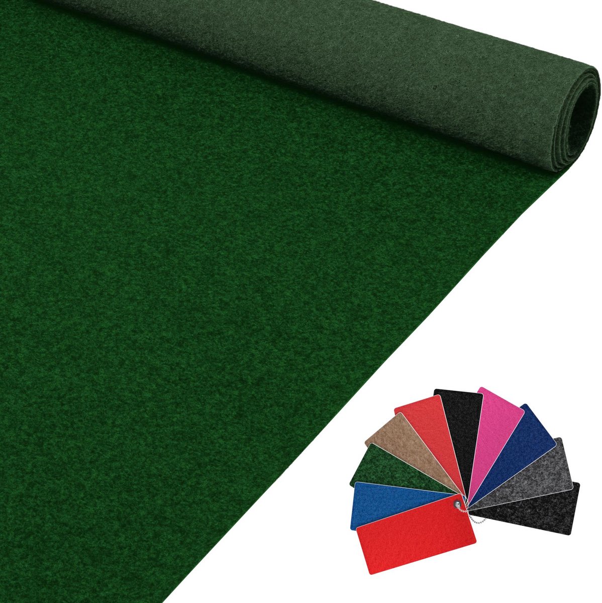 ANRO Eventtapijt Groen 600x140cm – Beurstapijt Loper Messeloper Bruiloftsloper Antislip Op