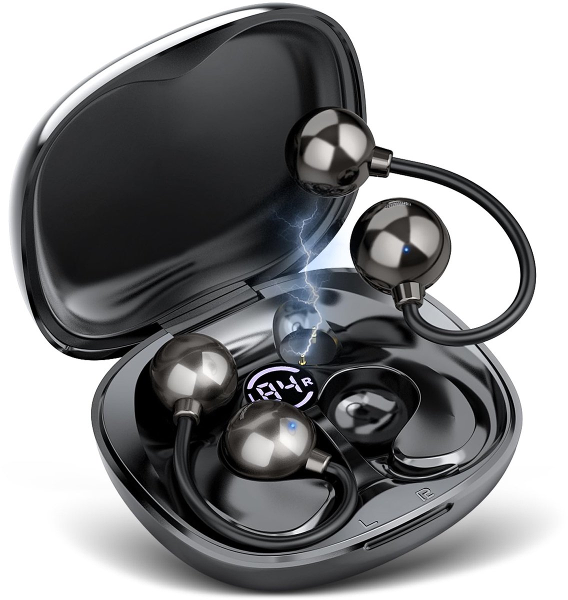 SnelShoppen - Draadloze Open-Ear Hoofdtelefoon 5.4 met Dynamische 14,2 mm Audiodrivers, Indrukwekkend Stereogeluid voor Sport, Workout en Gaming