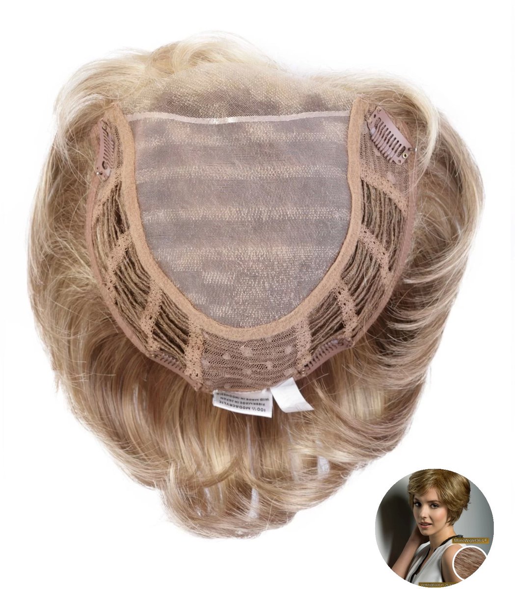 Estetica Designs Mono Pruik Wiglet 36 cm - Roodbruin Blond, Kanten Front, Lichtgewicht