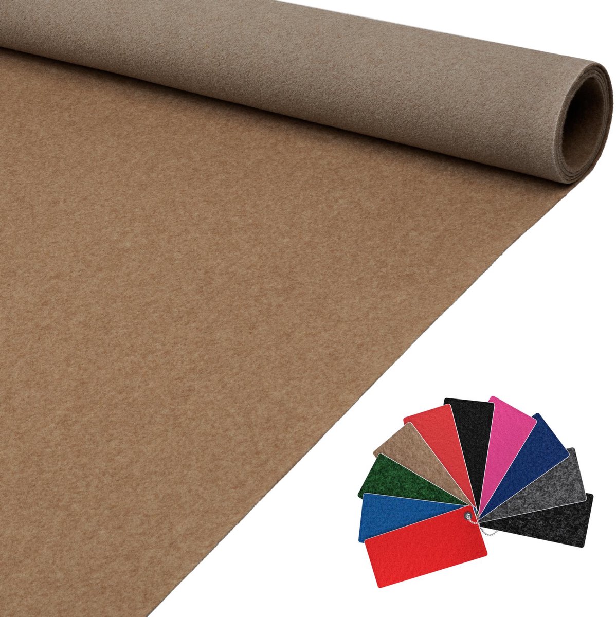 ANRO Eventtapijt op Rol 60 cm x 10 m Beige – Beurstapijt Messeloper Loper Op Maat Weerbest