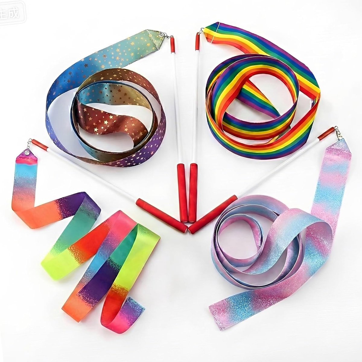 Pack of 4 Rhythmic Gymnastics Band for Girls, Gymnastics Accessory for Gymnastics, Sports Gymnastics, Art Dance - ShopVlot