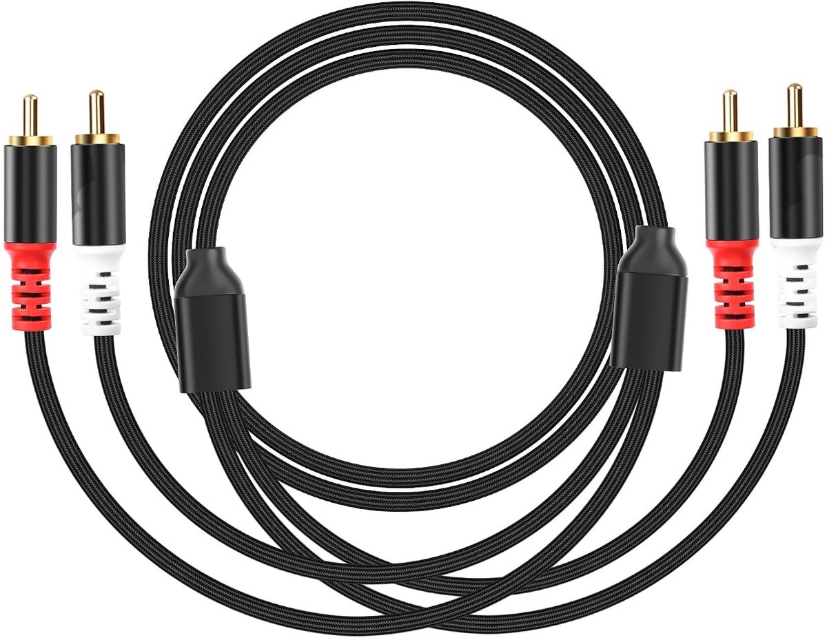 RCA Audio Stereo Subwoofer Cable 2RCA Male to 2RCA Audio Cable, Gold Plated 2RCA Audio Cable for Home Theater, HDTV - ShopVlot