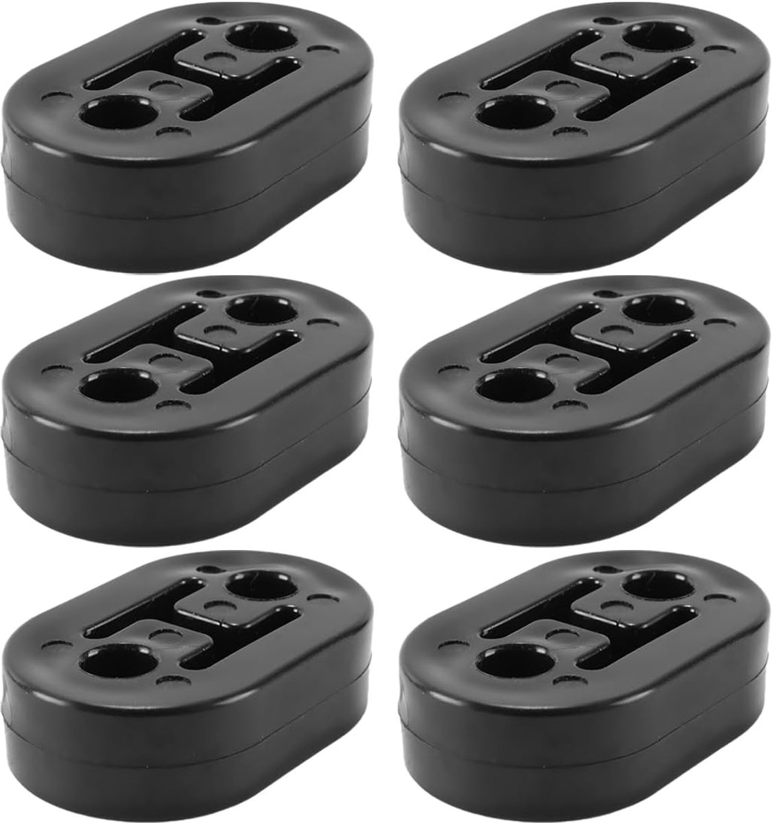 Uitlaatrubbers - Ophangrubbers - Voertuig Stabiliseren - Schokabsorberend - 6 stuks - Zwart