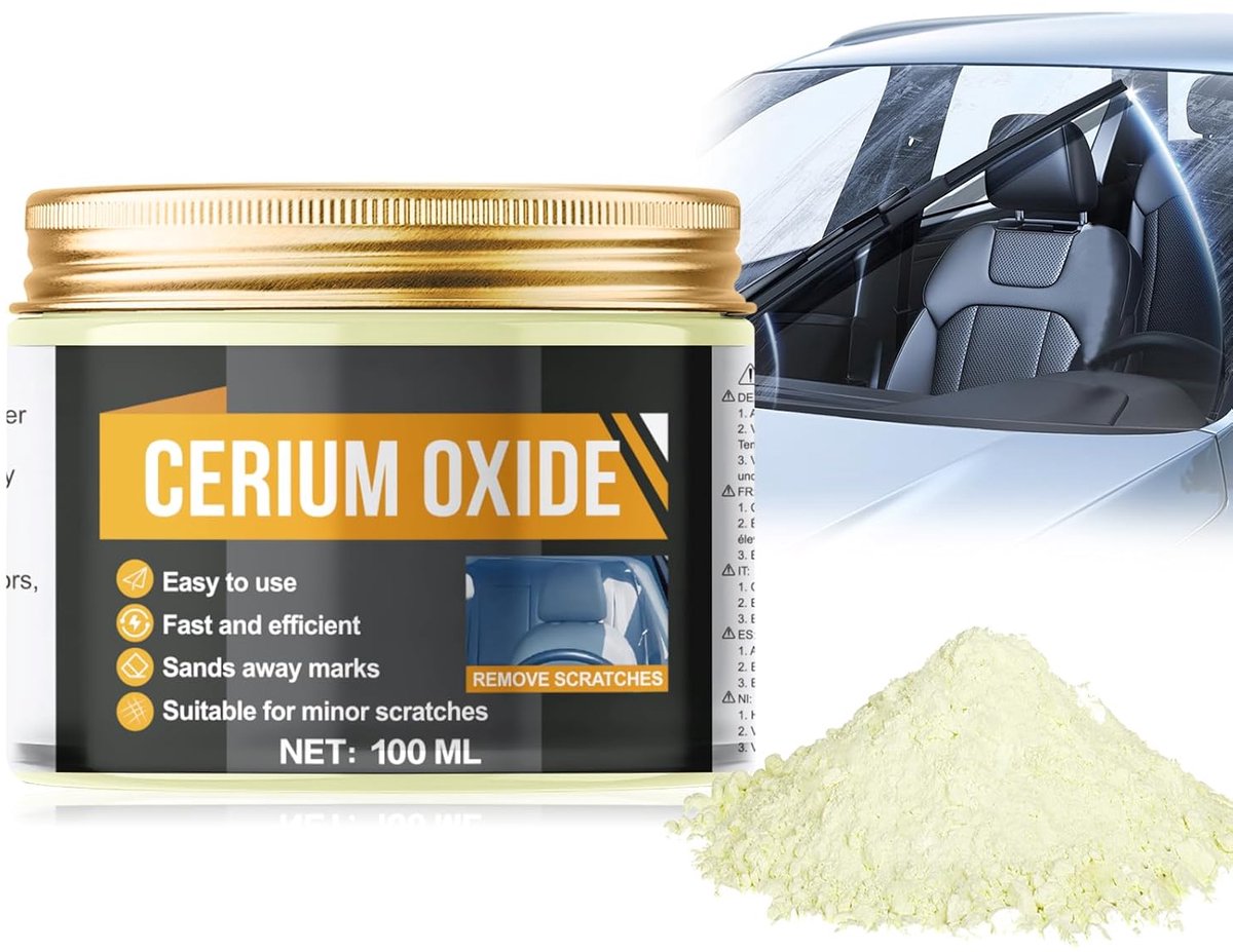 Cerium Oxide Polishing Glass, Windshield, Polishing Powder, Polishing Paste for Glass, Marble, Metal for Home, 100ml - ShopVlot