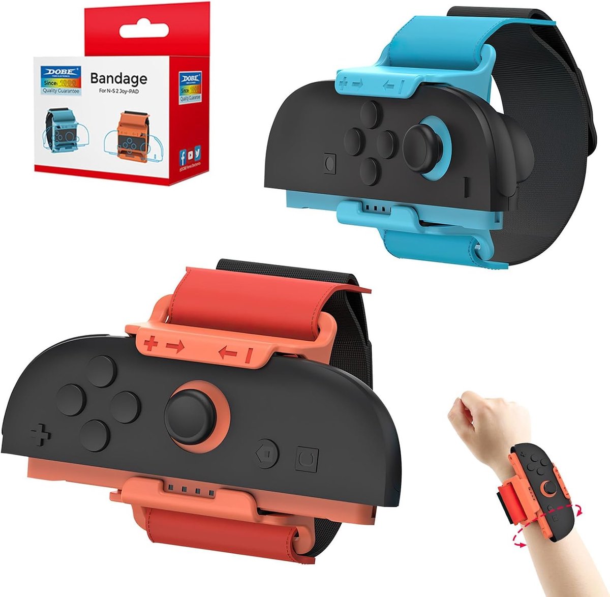 2 Stuks Armband Compatibel met Switch 2 Controller, Armband Controller Grip voor Just Dance 2025 - ShopVlot