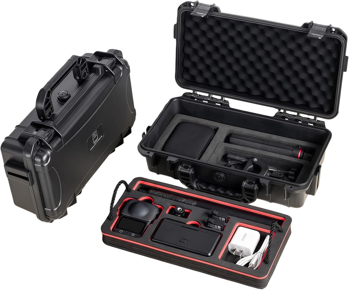 Waterproof Hard Case Compatible with DJI Osmo 360, Carrying Case for Osmo360 Action Camera Nylon with Shoulder Strap - ShopVlot
