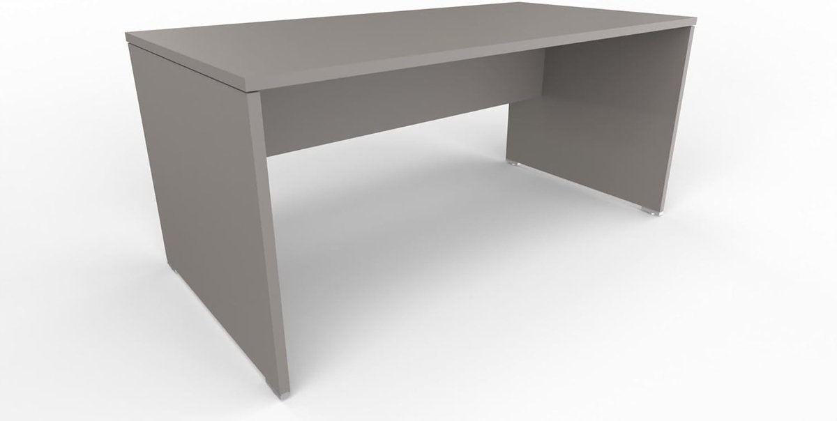 FBasic Desk made of wood, stone grey, 160 x 80 x 74 cm - ShopVlot