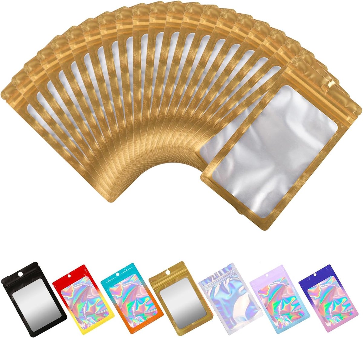 100 pieces Mylar bags gold 6x10 - ShopVlot