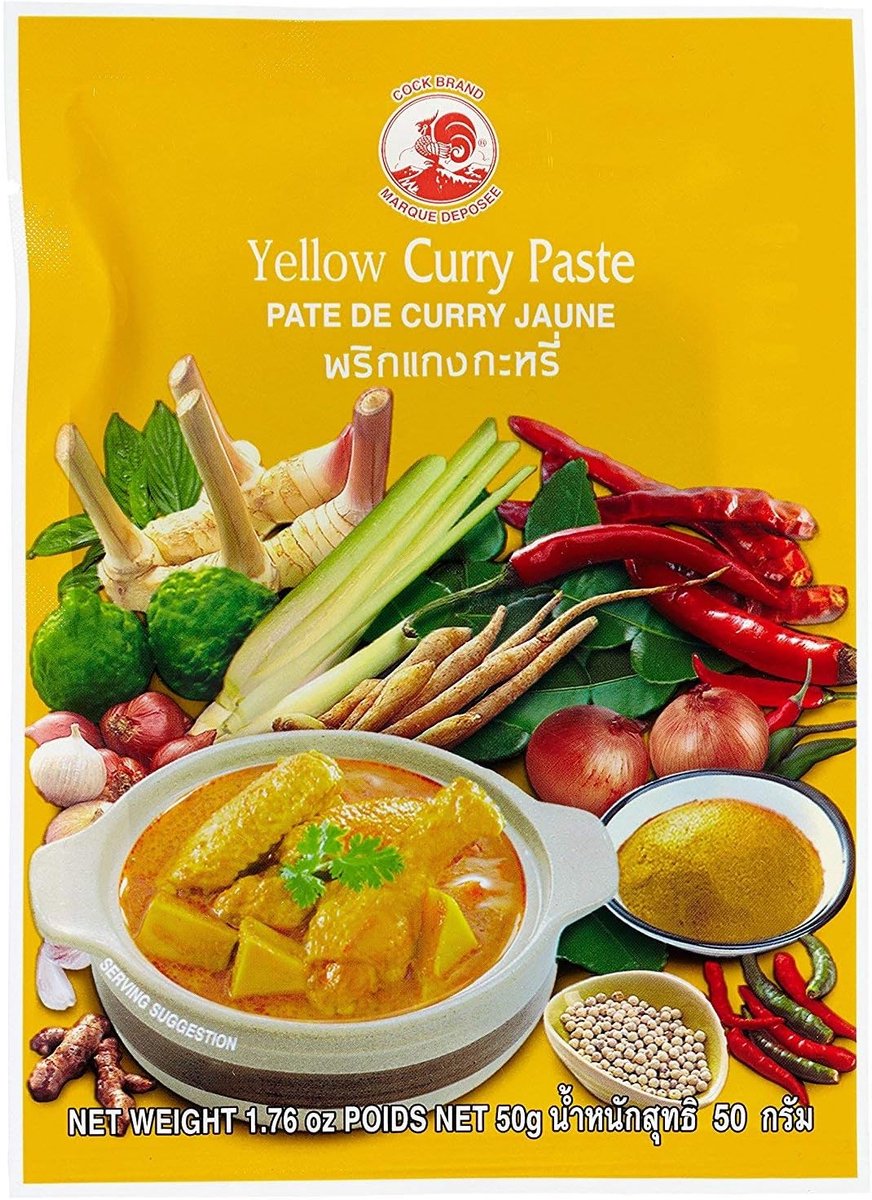 COCK 4 different curry pastes of 50 grams each [red, yellow, green, panang], 4x50g - ShopVlot