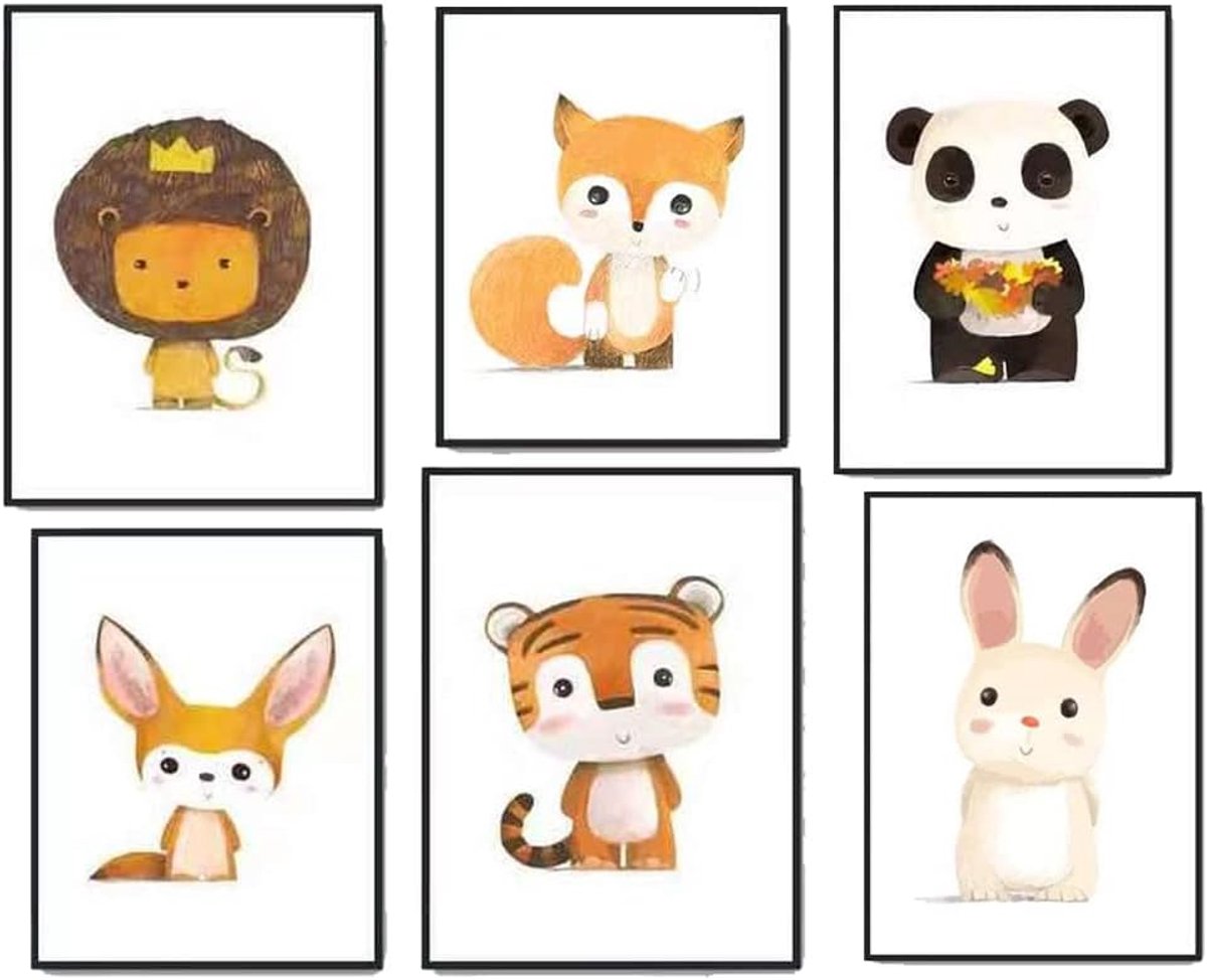 lulupila Pictures Children's Room Decoration Poster Baby Room Living Room A4 Children's Poster Children's Pictures - ShopVlot
