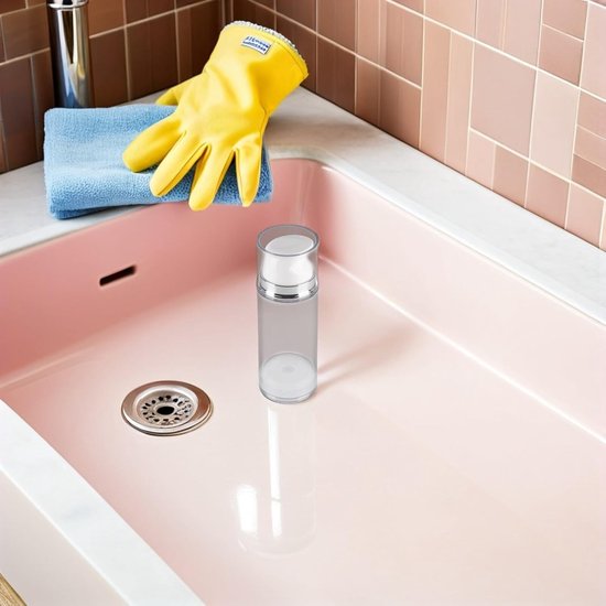 2 stuks lege vacuümpompflessen, hervulbare plastic vacuümpompflessen, reiscosmetische foundationcontainer, dispenser voor lotion, crème, etherische olie 100 ml van Merkloos — afbeelding 4
