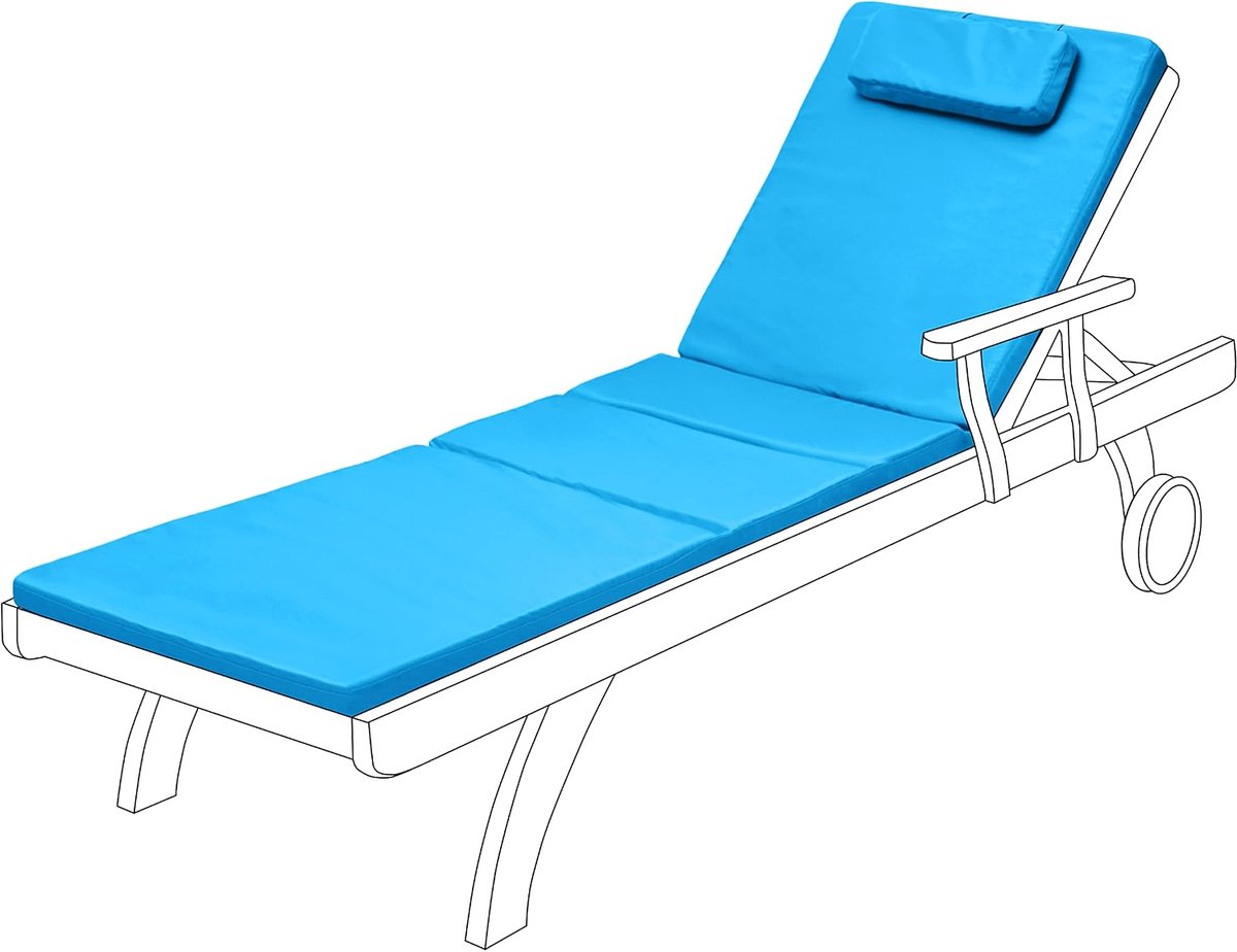 Gardenista Replacement Cushion for Sun Lounger, Garden Chair, Patio Furniture, Hypoallergenic, Waterproof - ShopVlot