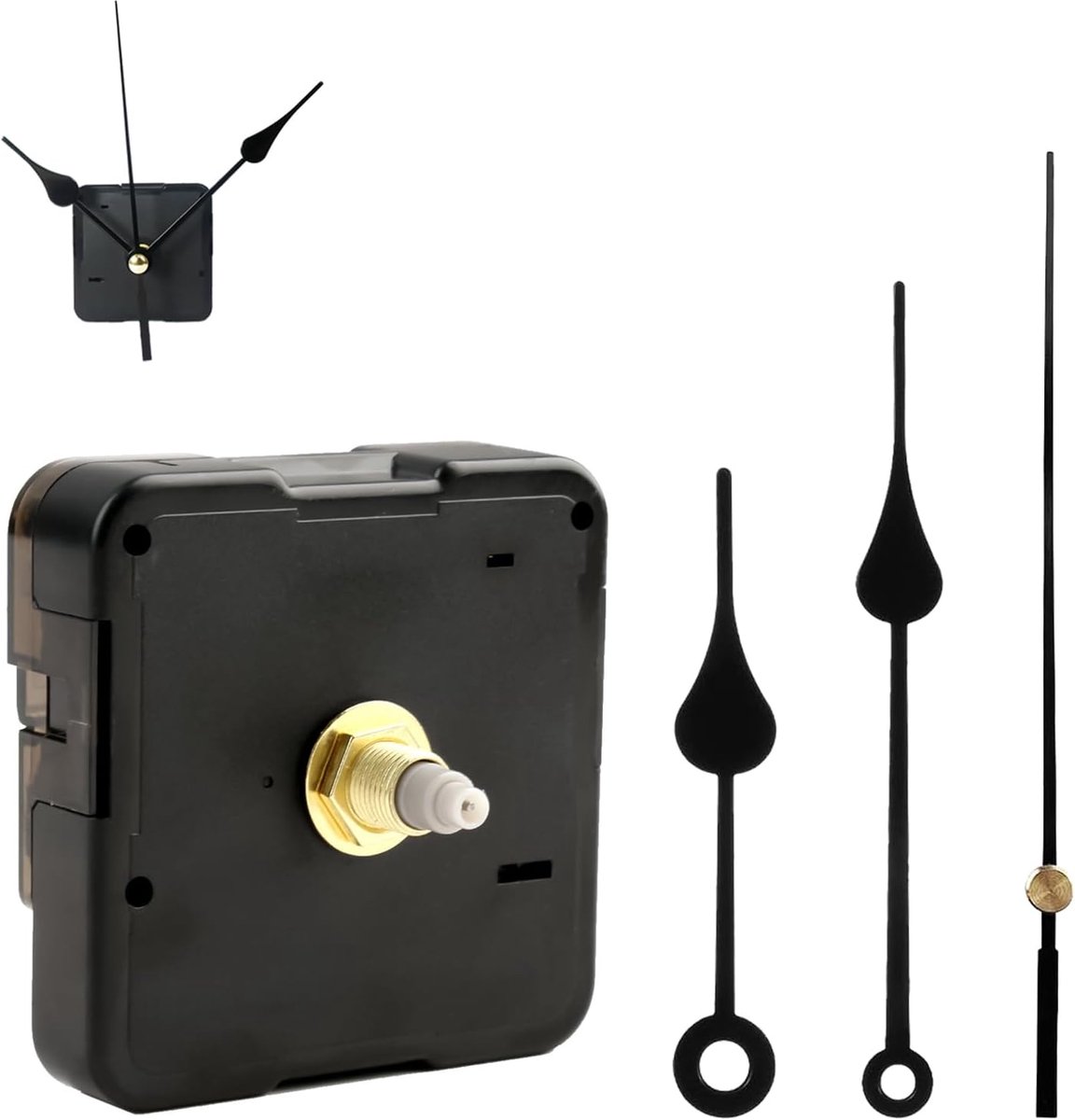 Wall Clock Mechanism Kit, Silent Quartz Watch Mechanism Axle 16mm, 55x55x32mm with Hands for Wall Clock Repair, Watch - ShopVlot