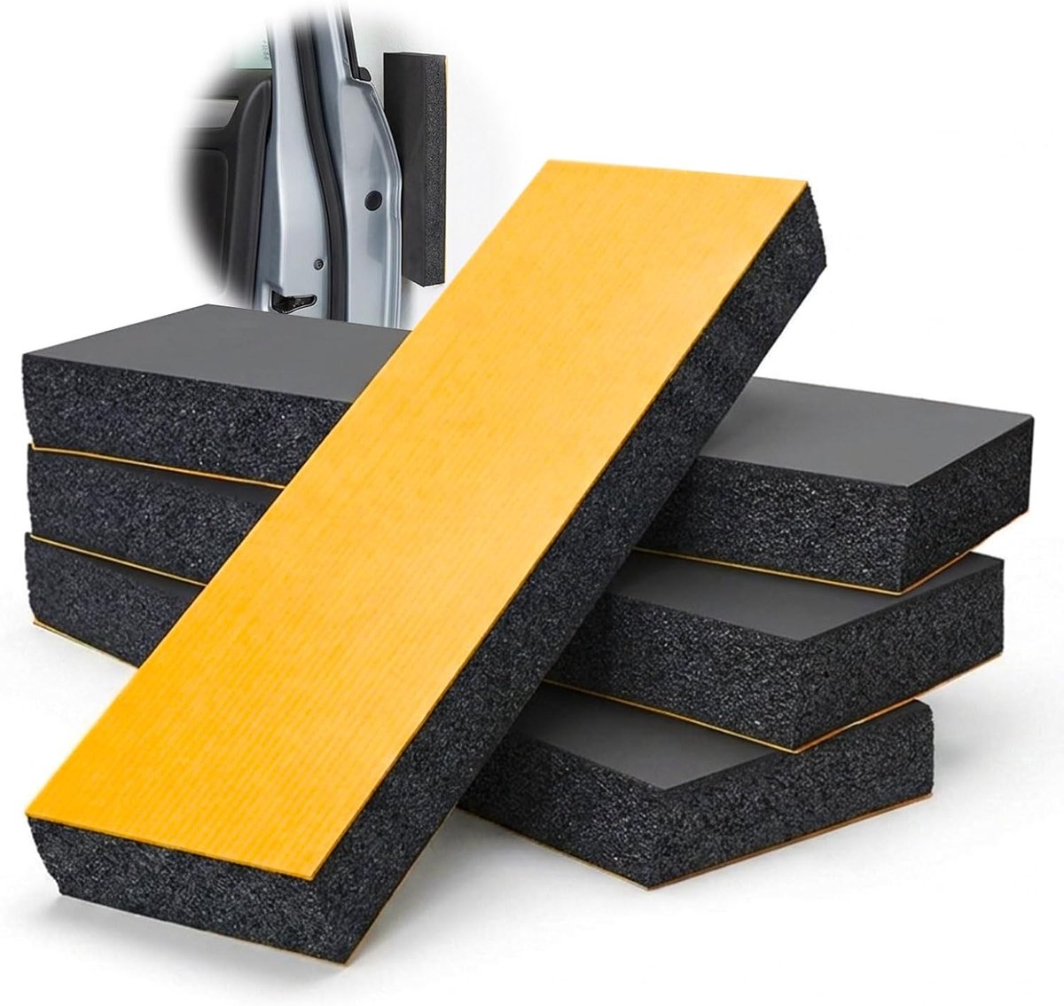 4 stuks zelfklevende garagewandbescherming, deurbescherming van zwart schuim (30 x 10 x 3 cm), randbescherming voor - ShopVlot