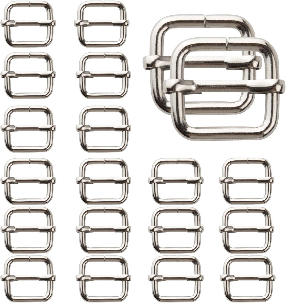 TAIYOU 20pcs Adjustable Sliding Buckles Metal Buckles Triglide Slider Belt Adjuster Belt Buckles Slider Pocket - ShopVlot