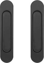 Zwarte Ovale Schuifdeurgrepen - 2 Stuks Zelfklevend Aluminium 14,8 cm