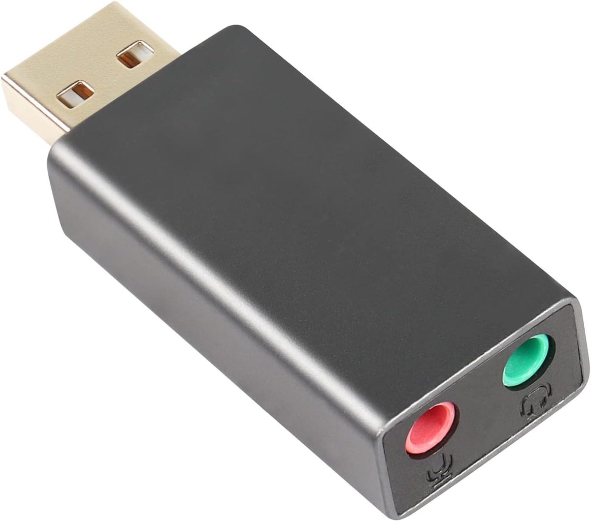 GINTOOYUN USB2.0 External Sound Card Adapter for Computer, Notebook, External Sound Card with 3.5mm Speaker/Headphone - ShopVlot
