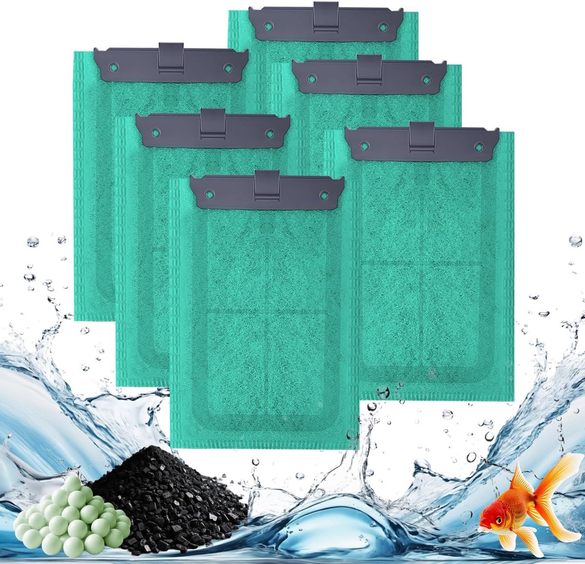 Replacement Filter Pads Compatible with Easy-Crystal Filter 250, Suitable for Easy-Crystal FilterBox 300, Pack of 6 - ShopVlot