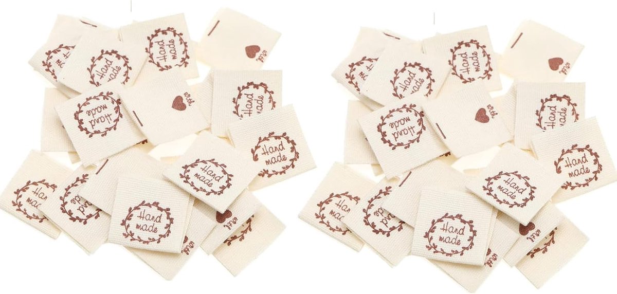 Handmade Labels, 100 Pieces Clothing Labels, Personalized Clothing Labels, Woven Handmade with Labels for Clothing - ShopVlot
