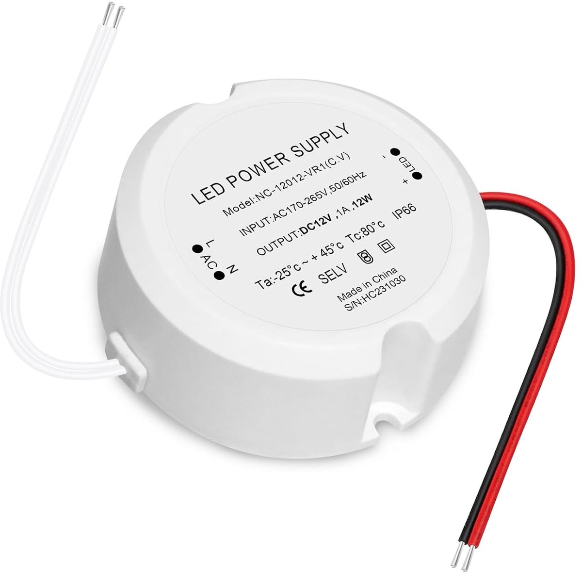 LED transformer 12V 12W, transformer 230V to 12V, LED driver power supply, ultra-thin LED low voltage transformer - ShopVlot