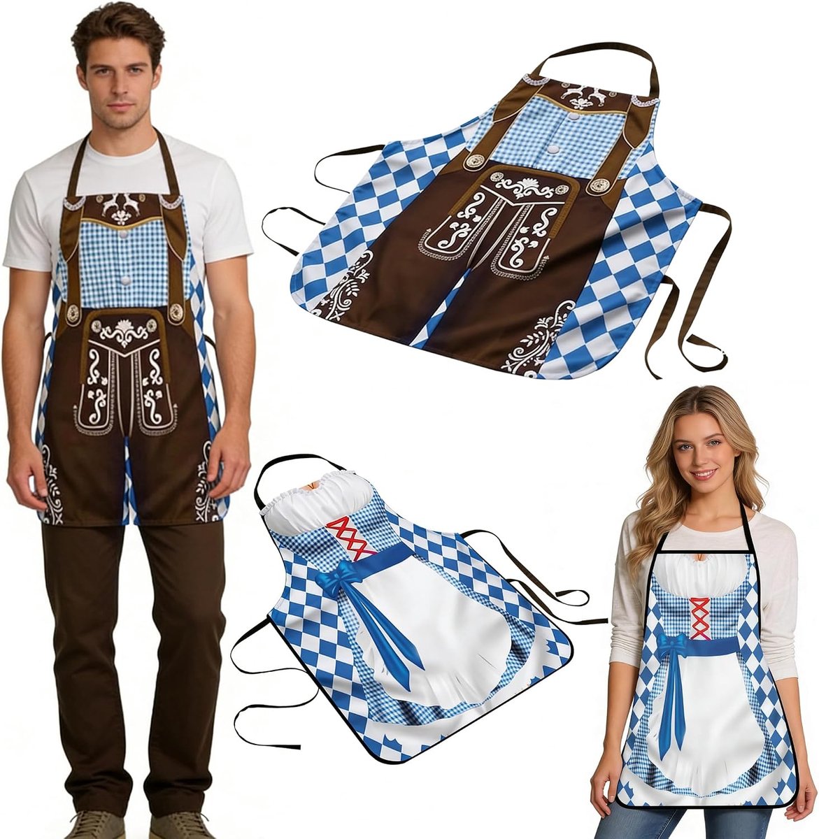 Oktoberfest schort voor mannen en vrouwen, Beiers - Voor barbecues in de open lucht, koken, keramische kunst en cadeau - ShopVlot