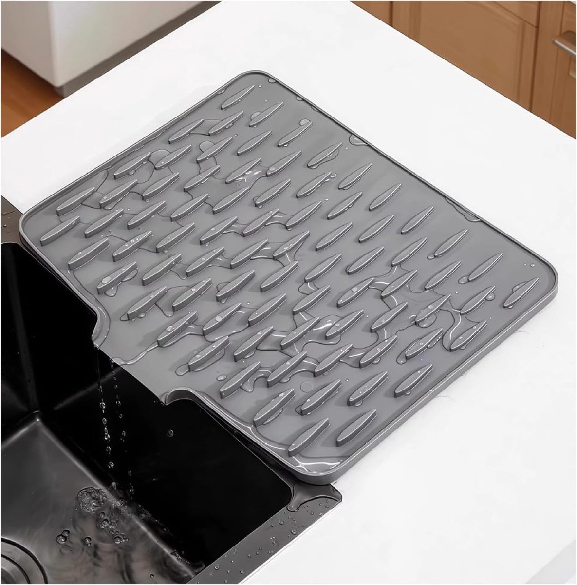 Silicone Drying Mat, Large Draining Mat, Silicone Flat Drying Mat, Suitable for Sinks, Bathrooms and Living Rooms - ShopVlot