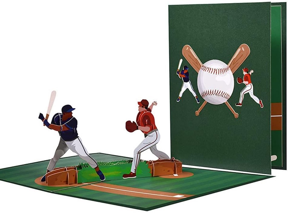 Greeting Card in 3D, Pop Up Greeting Card for Baseball Fans - ShopVlot
