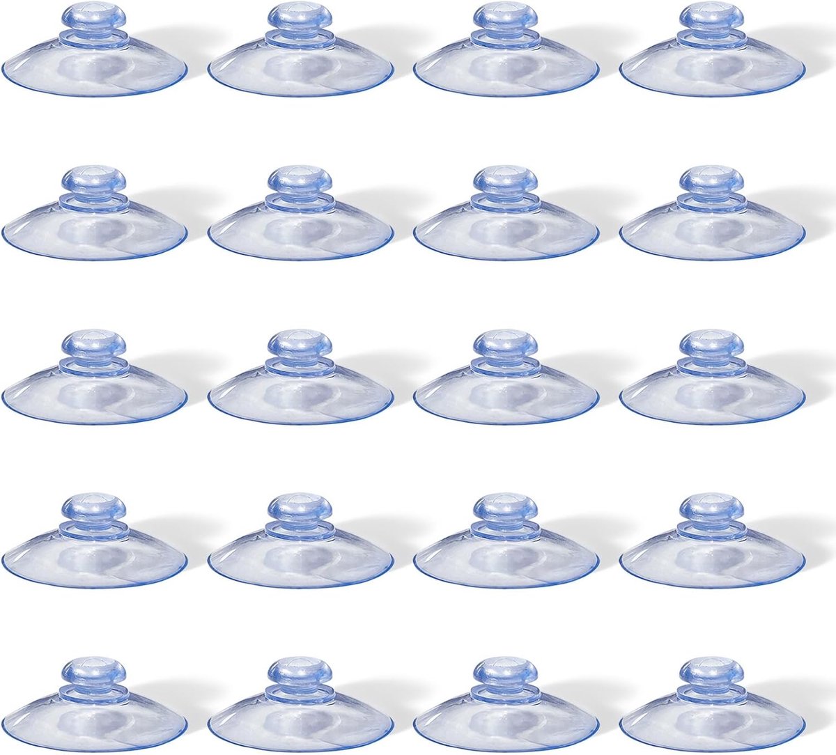 Suction Cup Hooks for Glass Panels, 20 Pcs 40 mm Round Knob Pistons, Rubber Knobs for Glass Panes, Windows, Mirrors - ShopVlot