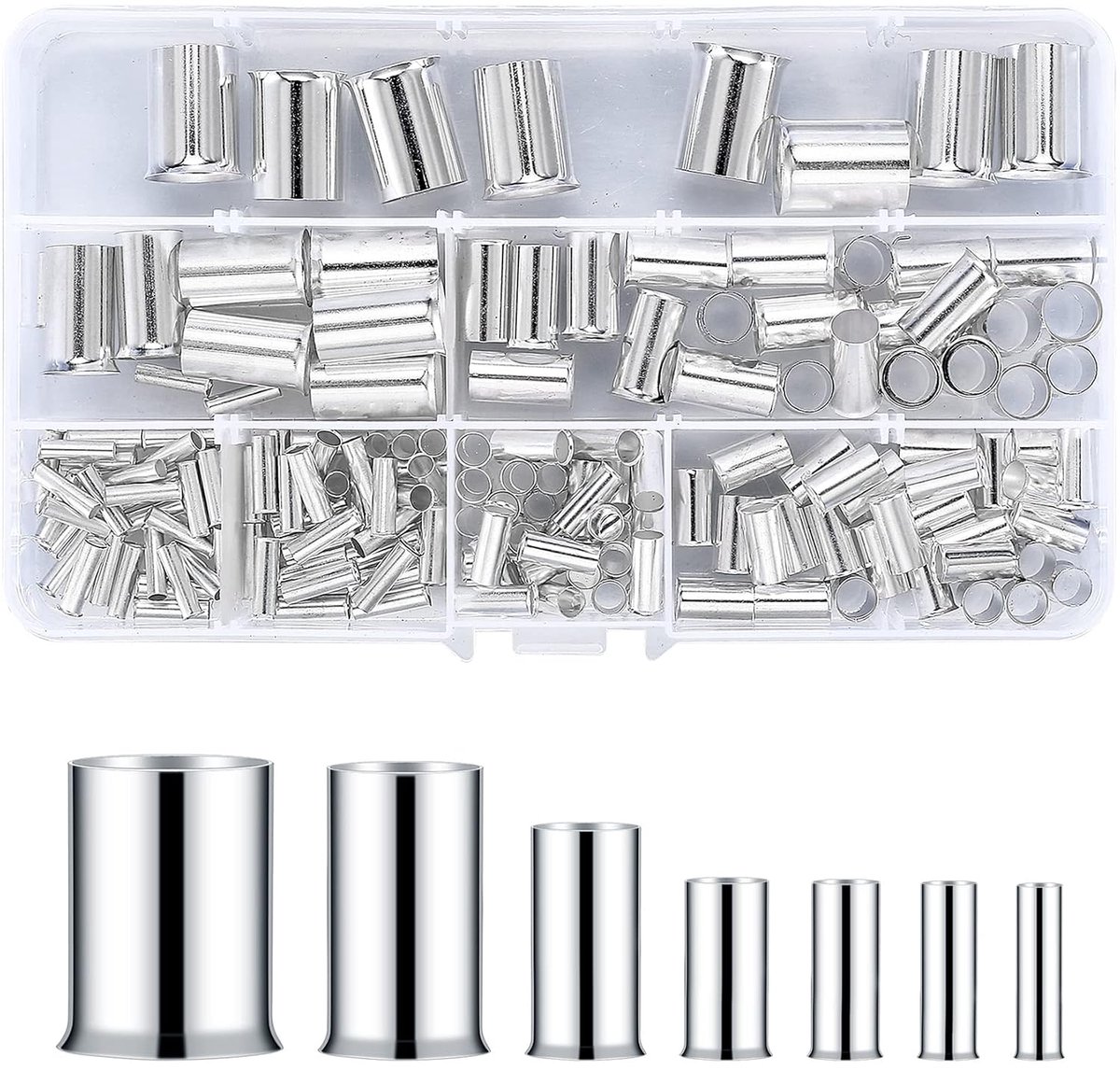 180pcs Cord-End Ferrules, Non Insulated Kit, Cable Rip Connectors, Non Insulated, Cord-End Ferrules, Cable Crimp - ShopVlot