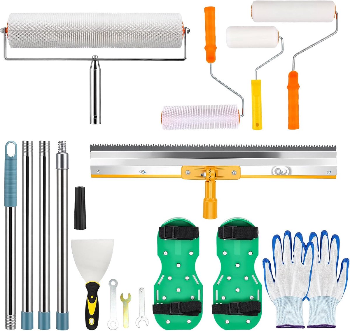 Vloercoating ontluchtingsrollerset, epoxyhars, compensatiemassa, gereedschapsset, naaldrol 56 cm + 24 cm - ShopVlot