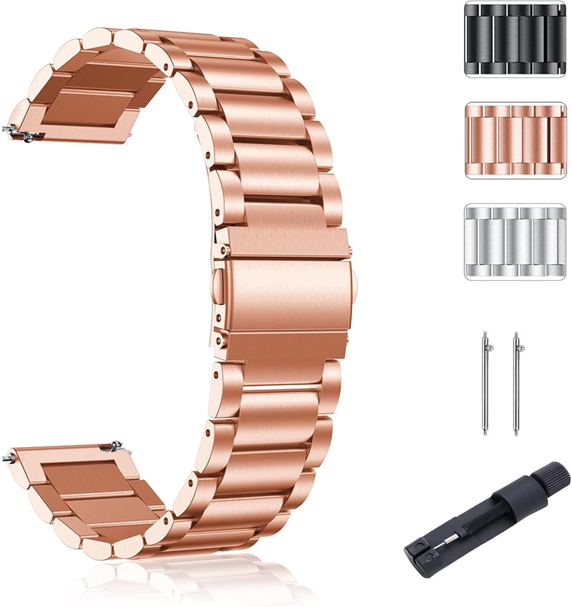 Stainless Steel Watch Strap Compatible with Withings ScanWatch 2 38 mm 18 mm Metal Replacement Strap with Quick - ShopVlot