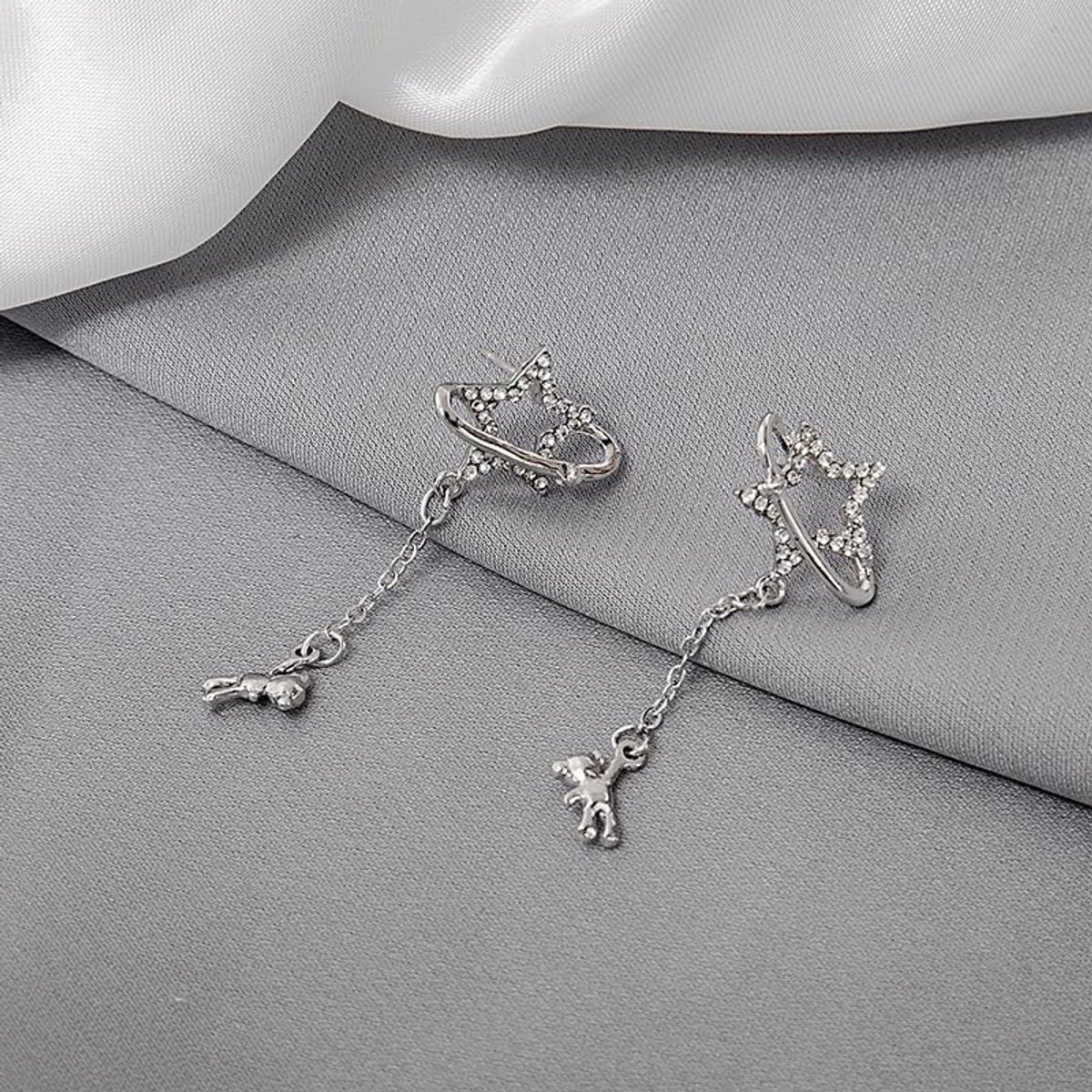 Schattige Planeet Ster Stekkeroorbellen Hangend voor Vrouwen Beer Sieraden Opvallend Hemels Accessoires Cadeaus - ShopVlot