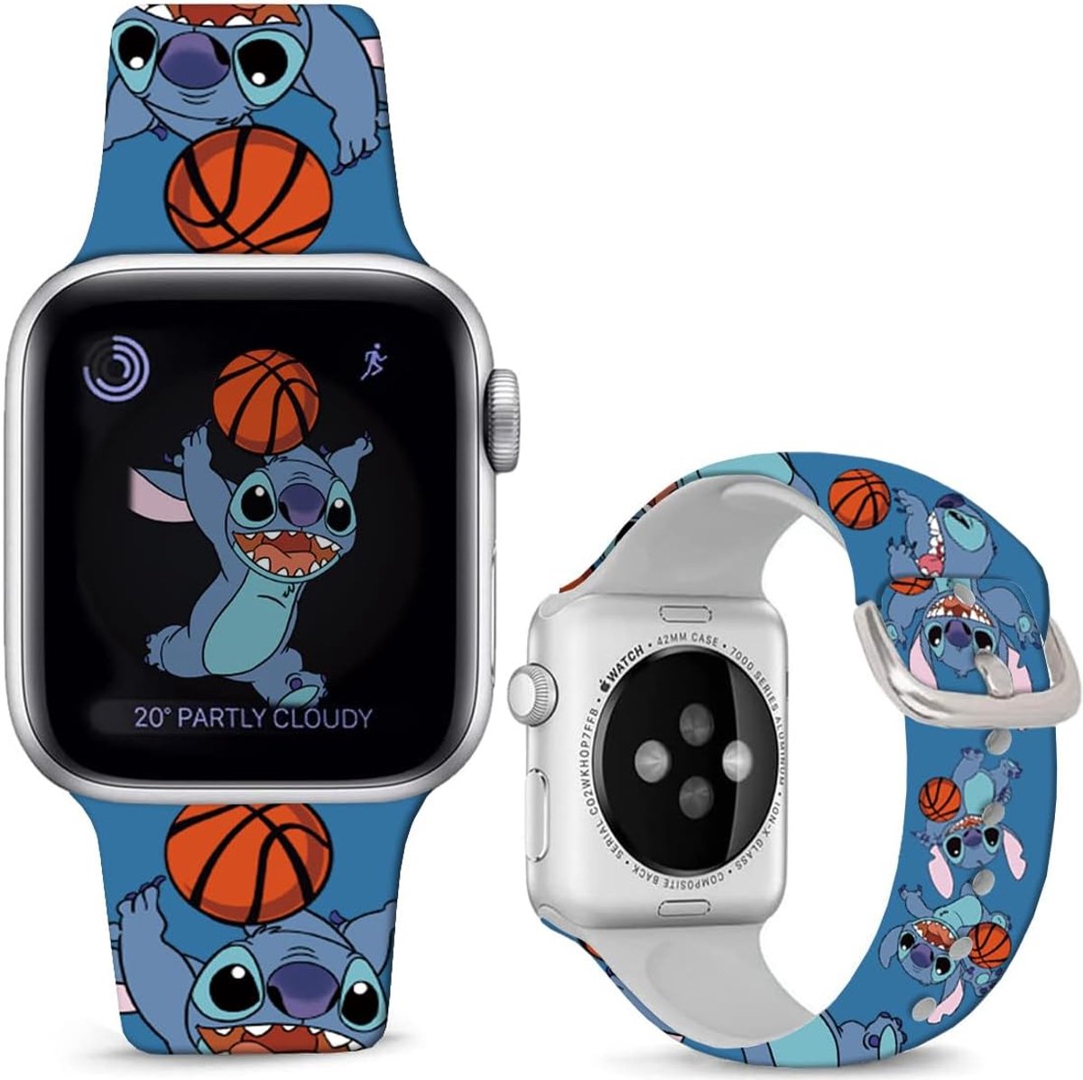Compatible with Apple Watch 38 40 41mm, Soft Silicone Sport Fancy Strap, Compatible with iWatch Series 9, 8, 7, 6, 5 - ShopVlot