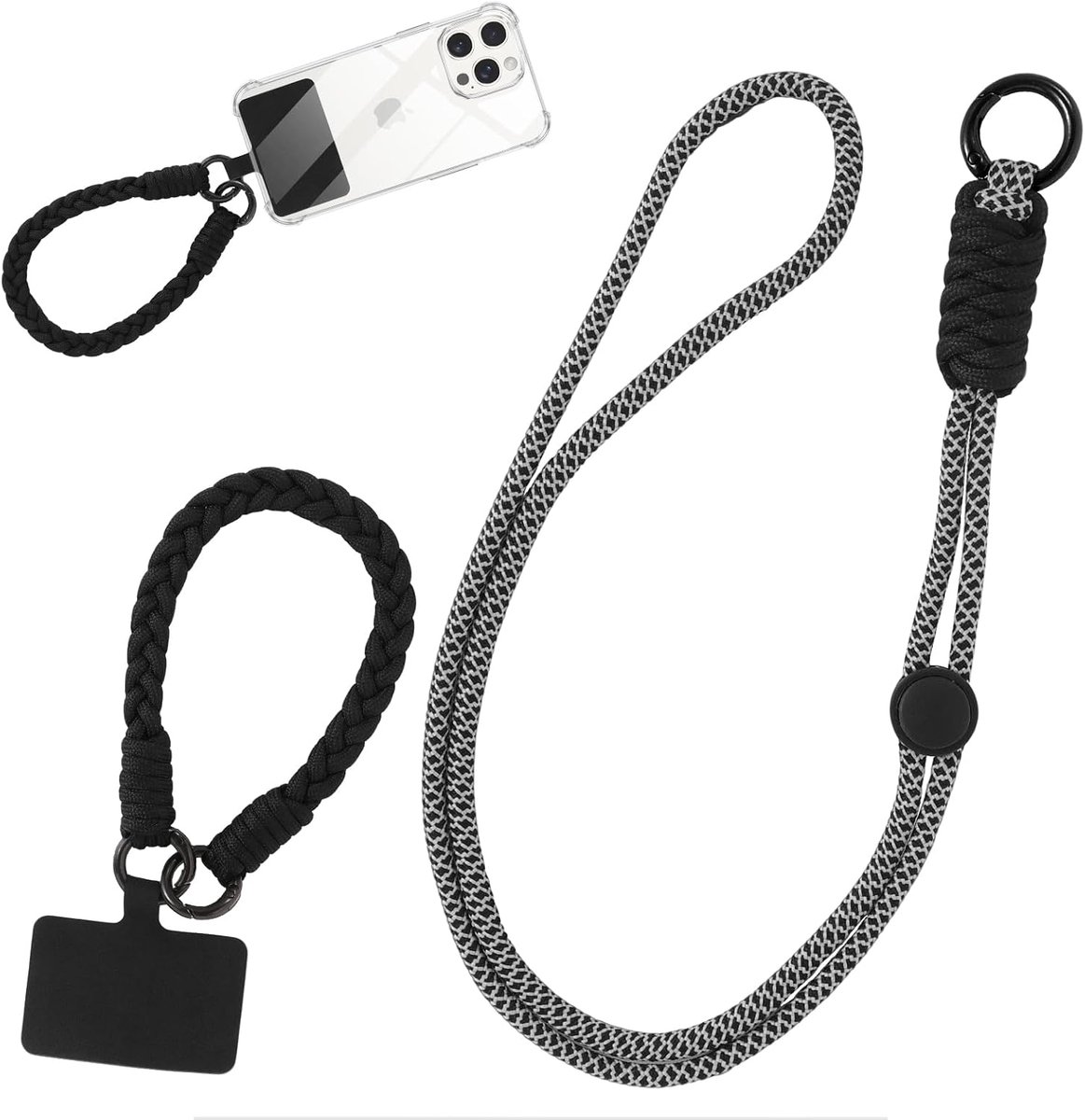 Universal Mobile Phone Chain with Patches for Hanging Mobile Phones with Adjustable Collar - ShopVlot