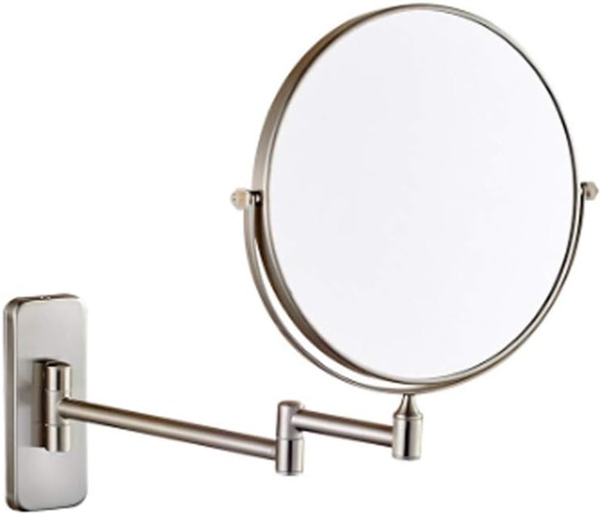 Make-up spiegel grote badkamer - wandmontage groen brons - dubbele vergroting - ideaal voor precisiewerk - ShopVlot