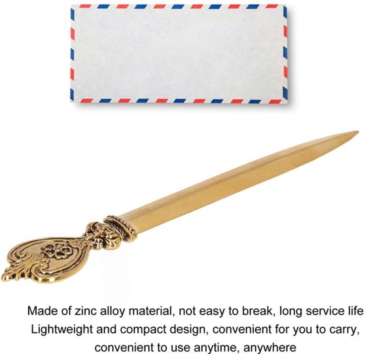 Briefopener Luxe - Gietijzeren Mes - Ergonomische Handgreep - Duurzaam - Antiek Design - Perfect voor Thuis/Kantoor - Envelop Snijmachine