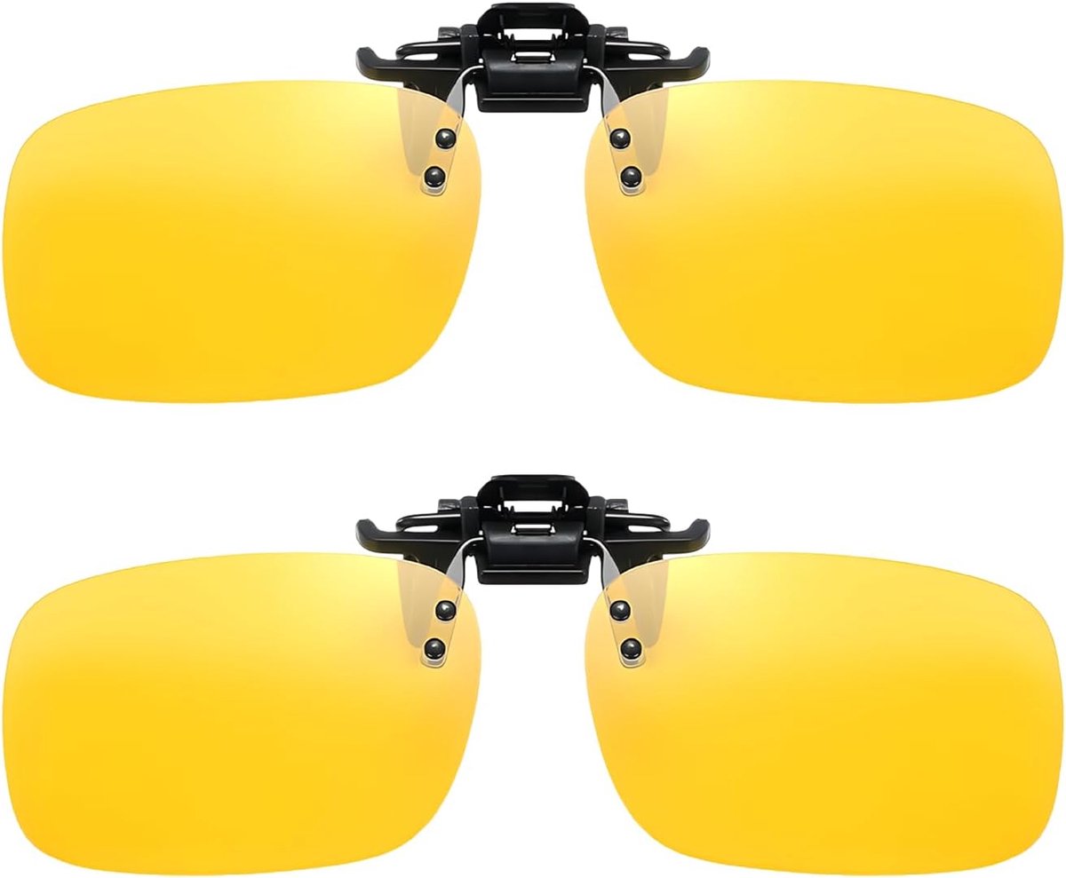 Nachtrijbril clip-on - gepolariseerd - gele bril tegen verblinding - ideaal voor autorijden - ShopVlot
