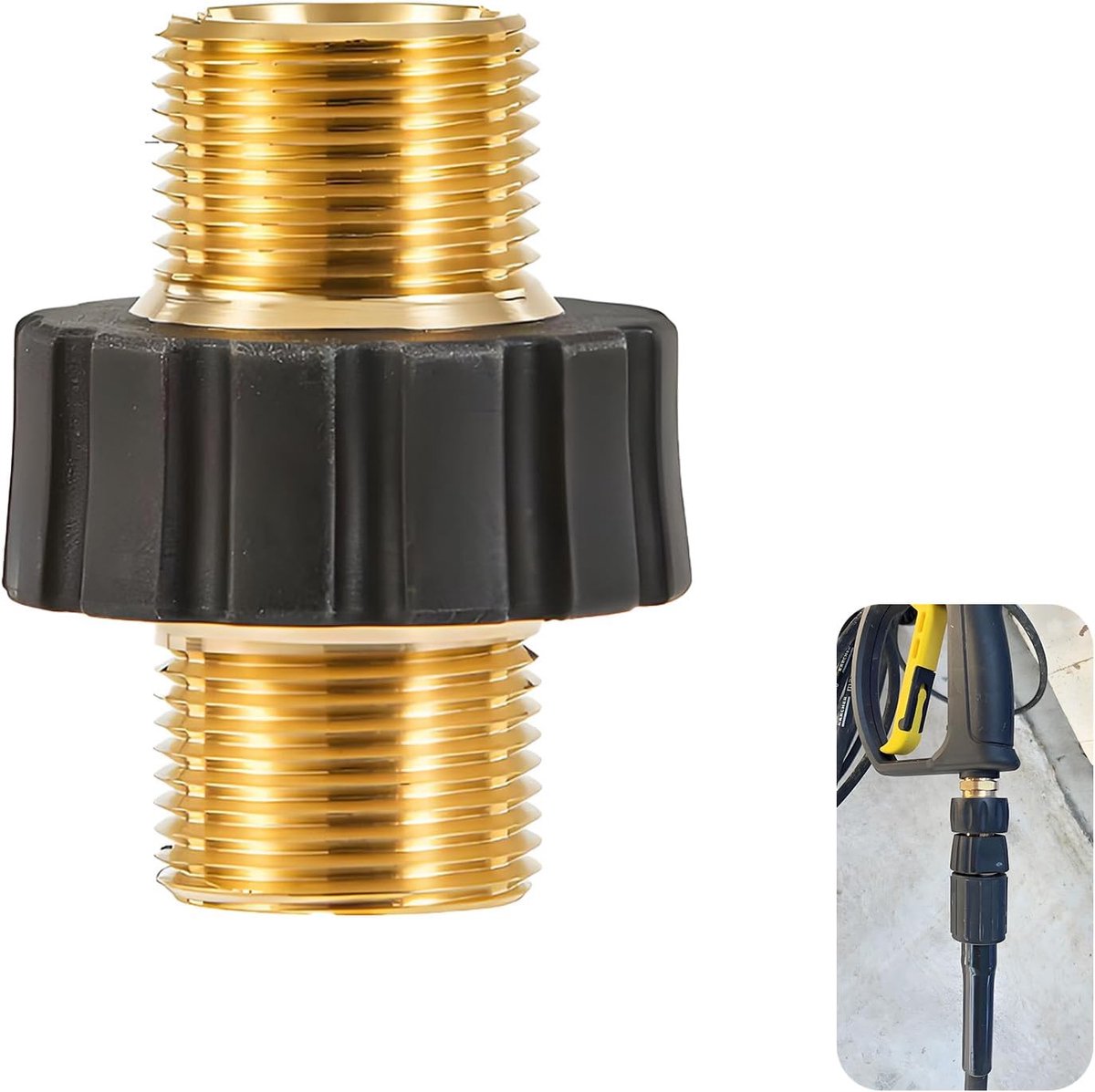 Hogedrukreiniger koppeling M22 15 mm - messing - snelle verbinding - voor pistolen en slangen - ShopVlot