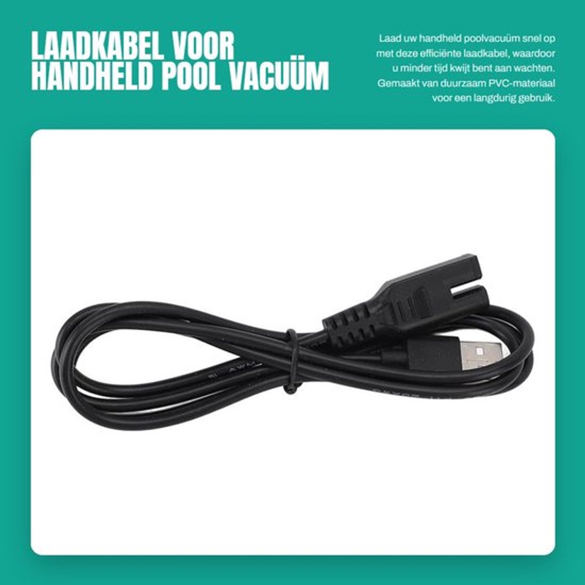 Laadkabel voor Handheld Pool Vacuüm met Snelle Oplaadfunctie