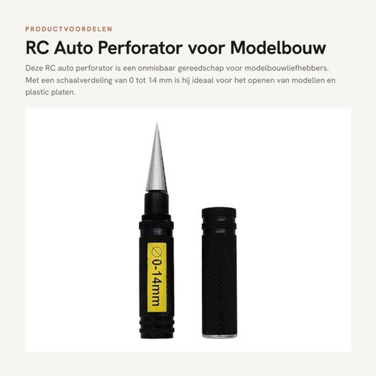 Gatmodel RC Perforator - Lichtgewicht - Hoogwaardige Staal - Schaalverdeling 0 tot 14 mm - Voor Modelschaal - Handig voor Doe-het-zelvers